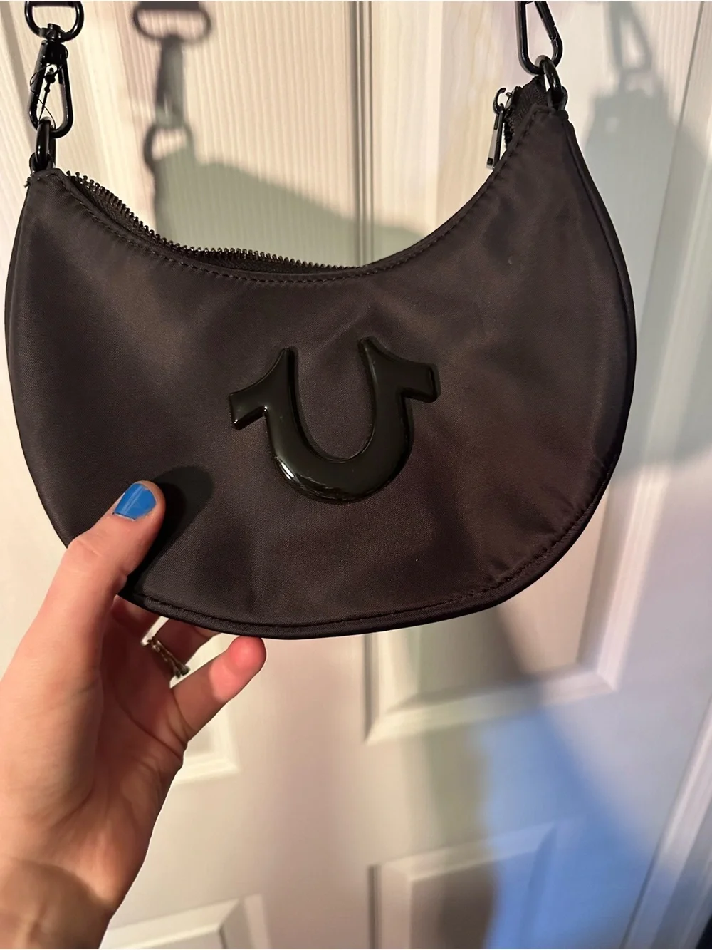 True Religion Mini Crescent Hobo Crossbody Bag